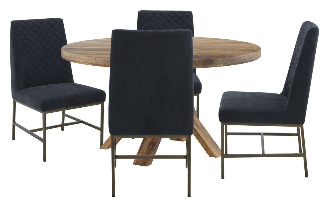 Crossings - Round Dining Table With 4 Upholstered Chairs