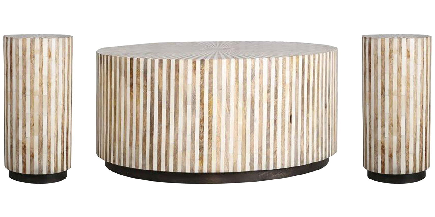 Crossings - Downtown Cocktail Table With 2 Chairside Tables - Amber