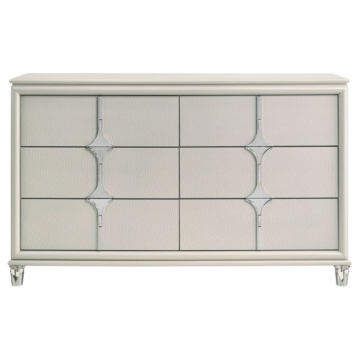 Olivia - 6-Drawer Dresser Cabinet - Pearl White