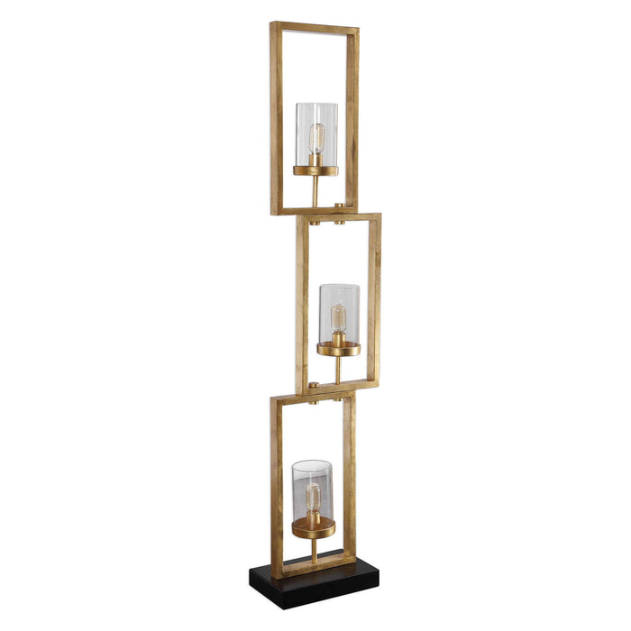 Cielo - Staggered Rectangles Floor Lamp - Gold