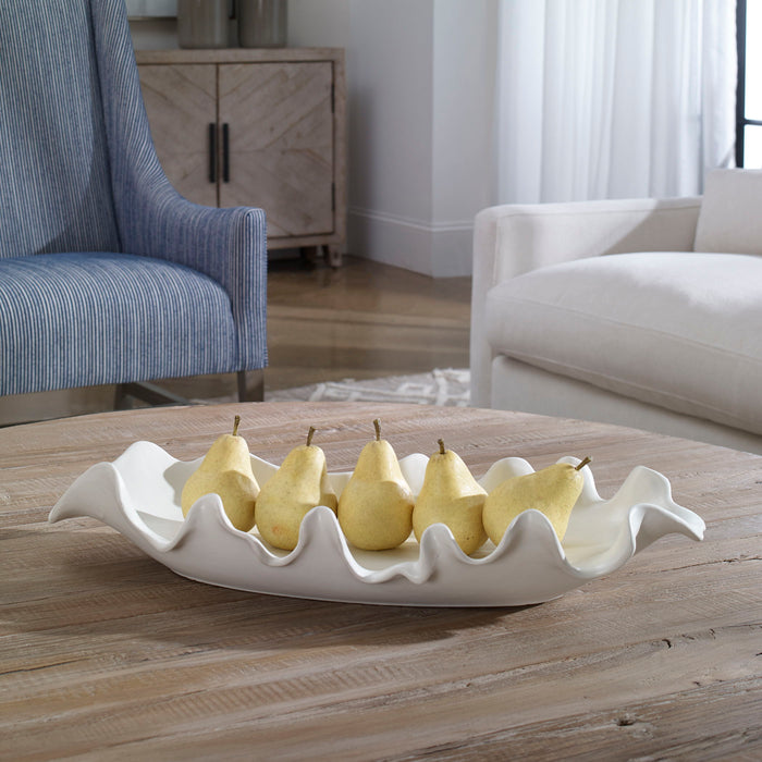 Ruffled Feathers - Modern Bowl - White