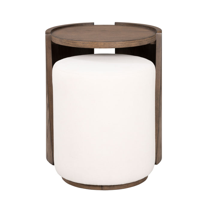 Lyra - End Table - Dark Brown / White