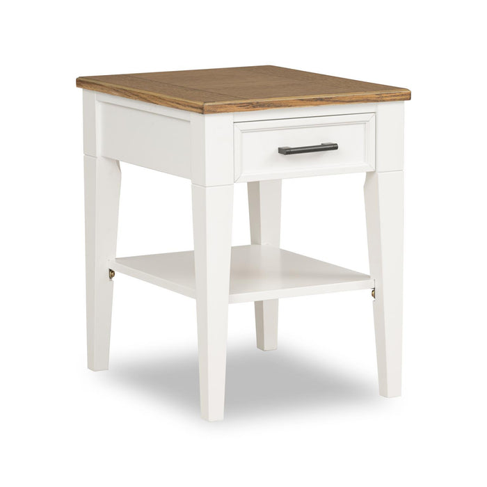 Jasper - Chairside Table - Toasted Coconut / White