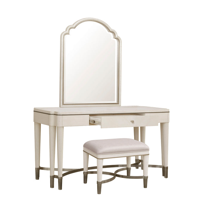 Grace - Vanity And Mirror Set With Stool - White