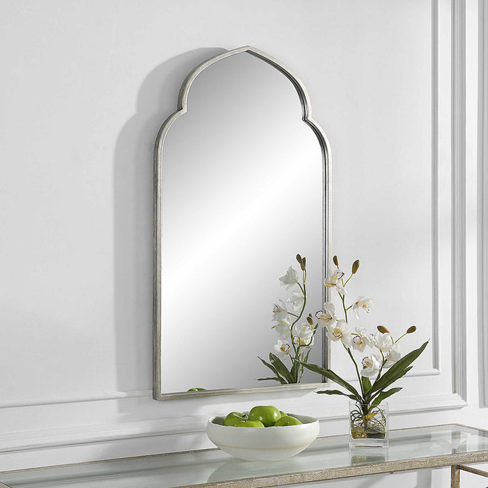 Moroccan Style Mirror - Soft Silver