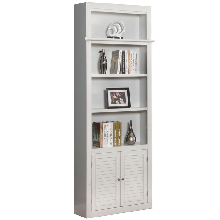 Boca - 5 Piece L Shape Corner Bookcase Wall - Cottage White