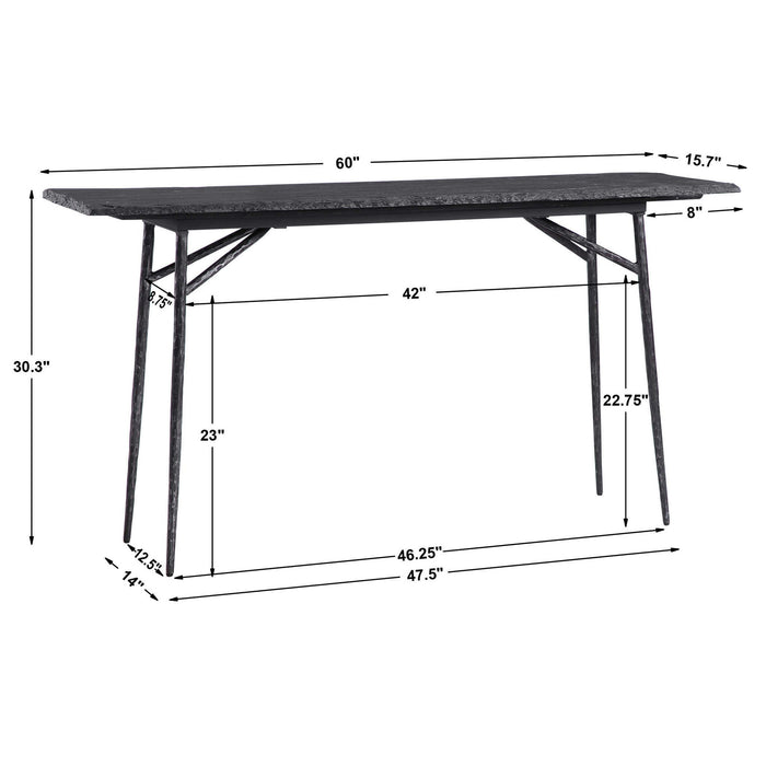 Kaduna - Slate Console Table - Black