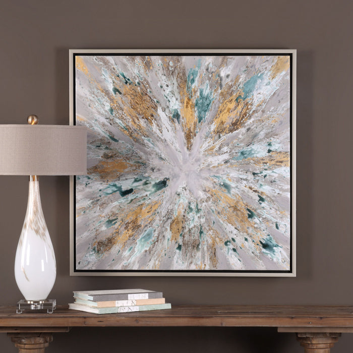 Exploding Star - Modern Abstract Art - Blue