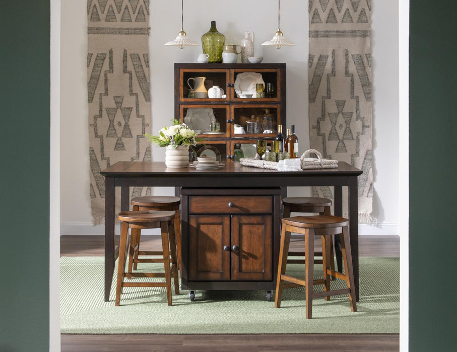 Fenmore - Kitchen Island Cart - Mocha And Distressed Cherry