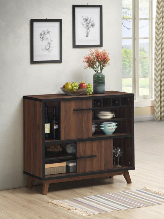 Ezekiel - 2 Door Home Bar Wine Storage Cabinet - Walnut