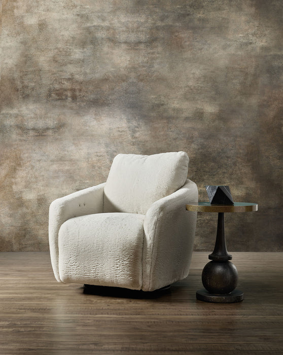 CC - Bonnie Swivel Chair With Power Footrest - White