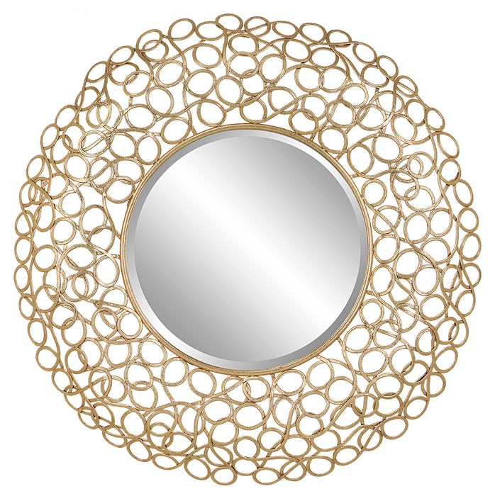 Swirl - Round Mirror - Gold