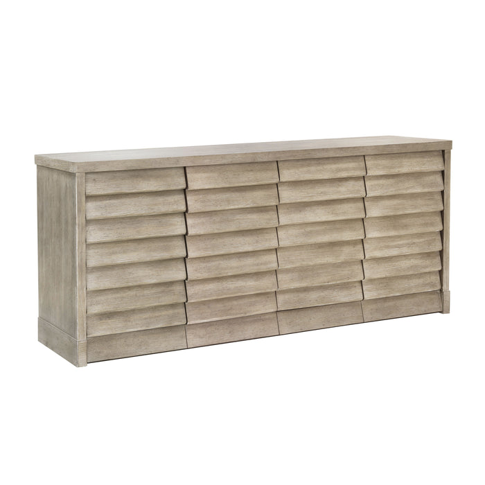 Pulaski Accents - Modern 4 Door Credenza with Storage - Natural