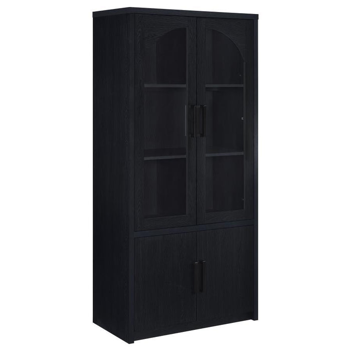Riva - 4-Door Tall Accent Display Cabinet LED Lighting - Black