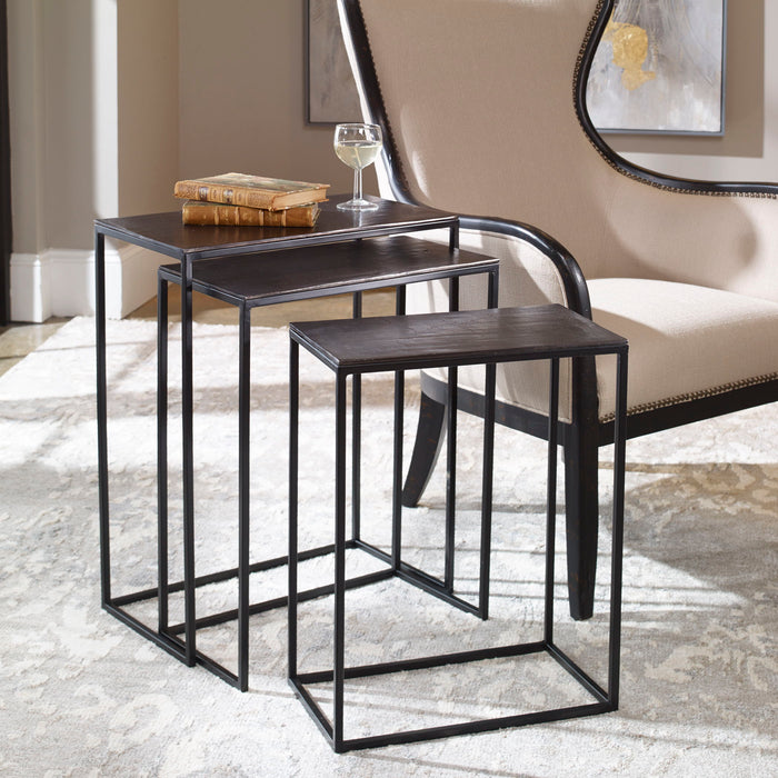 Coreene - Iron Nesting Tables (Set of 3) - Black