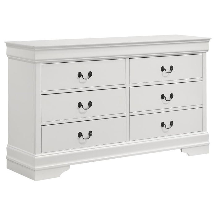 Louis Philippe - 6 Drawers Dresser - White