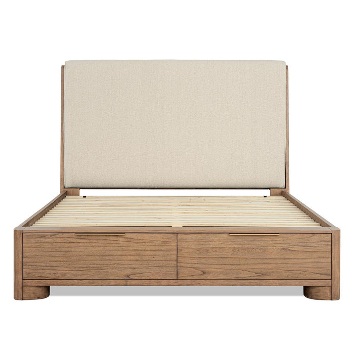 Alden - Complete Upholstered Shelter Bed With Storage Footboard