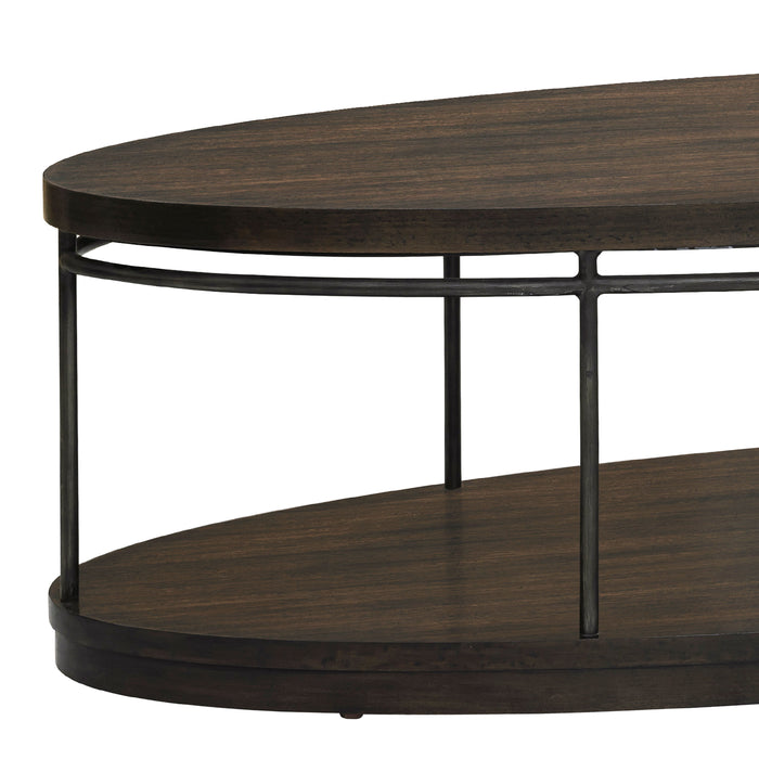 Pulaski Accents - Dark Wood Industrial Cocktail Table - Brown