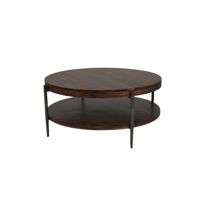 Bengal - 41" Round Cocktail Table With 2 End Tables - Hickory Brown