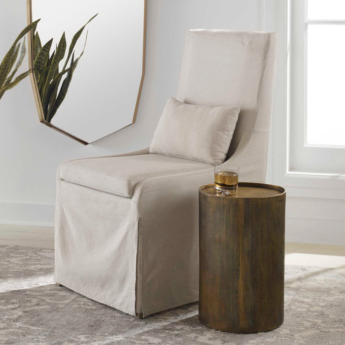 Adrina - Drum Accent Table - Gold