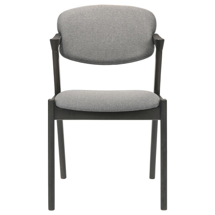 Stevie - Upholstered Demi Arm Dining Side Chairs (Set of 2) - Brown Gray And Black