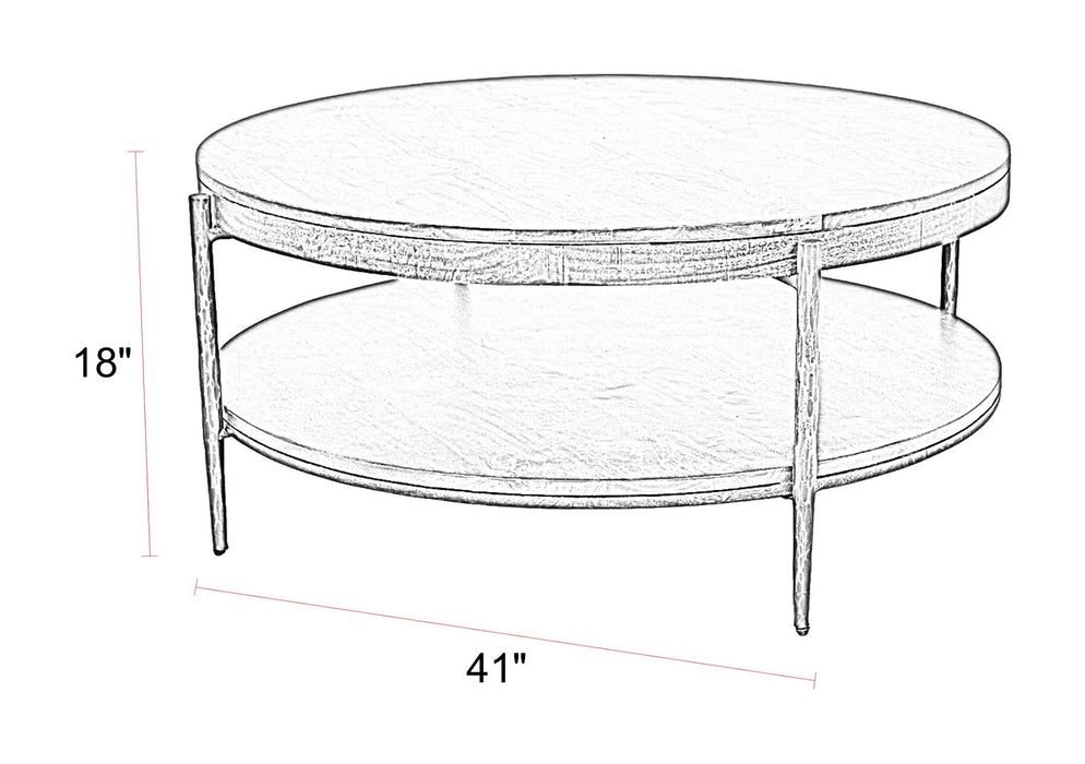 Bengal - 41" Round Cocktail Table With 2 End Tables - Hickory Brown