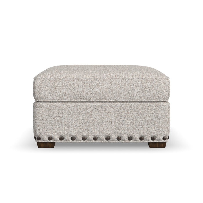 Milo - Fabric Cocktail Ottoman With Nailhead Trim