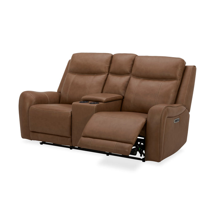 Haywood - Power Reclining Console Loveseat - Butternut