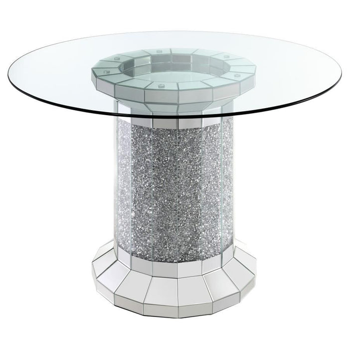 Ellie - Cylinder Pedestal Glass Top Dining Table