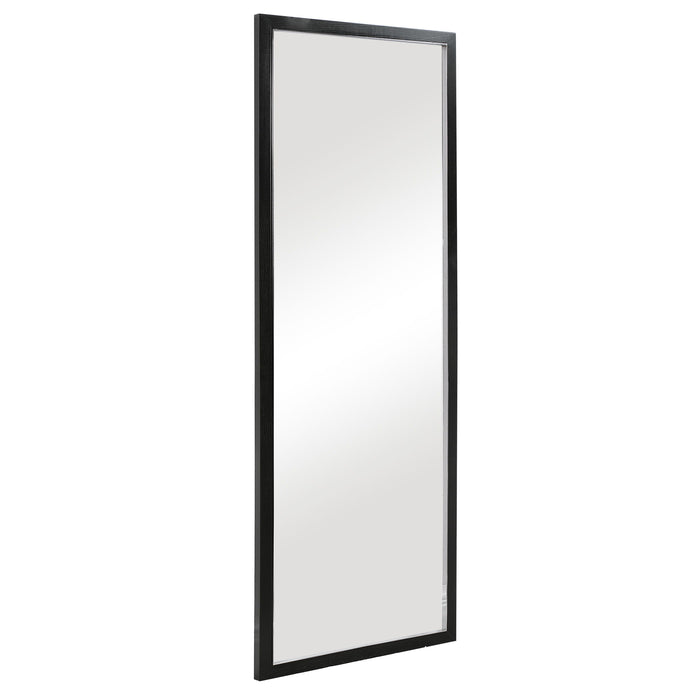 Avri - Oversized Dark Wood Mirror - Black