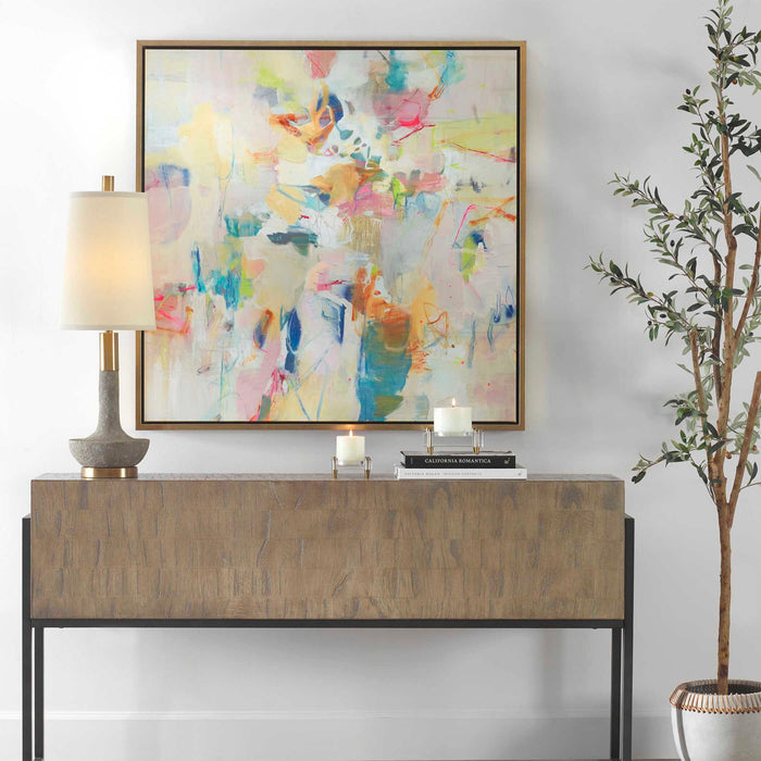 Party Time - Framed Abstract Art - Beige