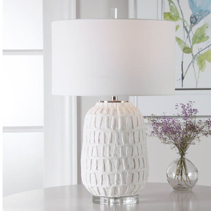 Caelina - Textured Table Lamp - White