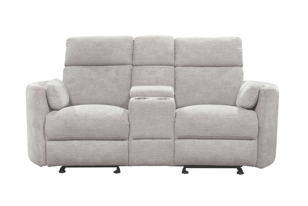 Radius - Power Glider Reclining Console Loveseat - Mineral