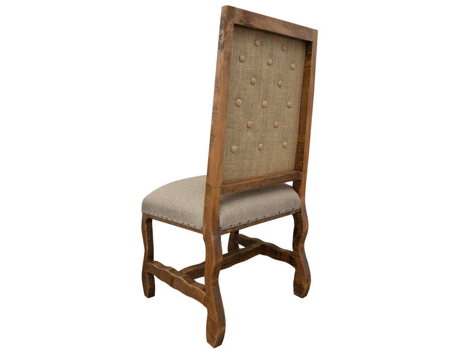 Marquez - Chair Tufted Backrest - Two Tone Light Brown