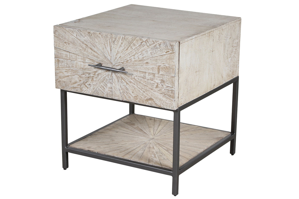 Crossings Monaco - End Table - Weathered Blanc