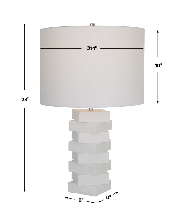 Ascent - White Geometric Table Lamp