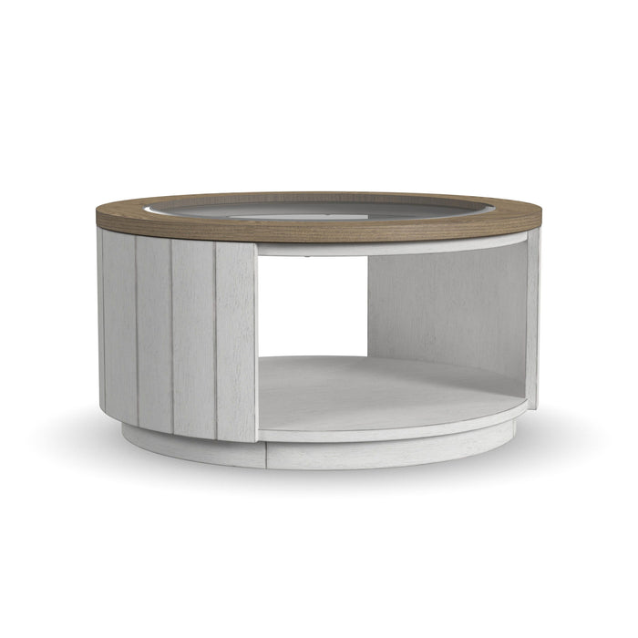Melody - Round Coffee Table With Casters - White