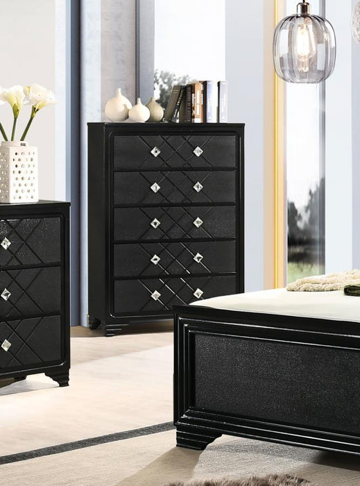 Penelope - 5-Drawer Chest - Black