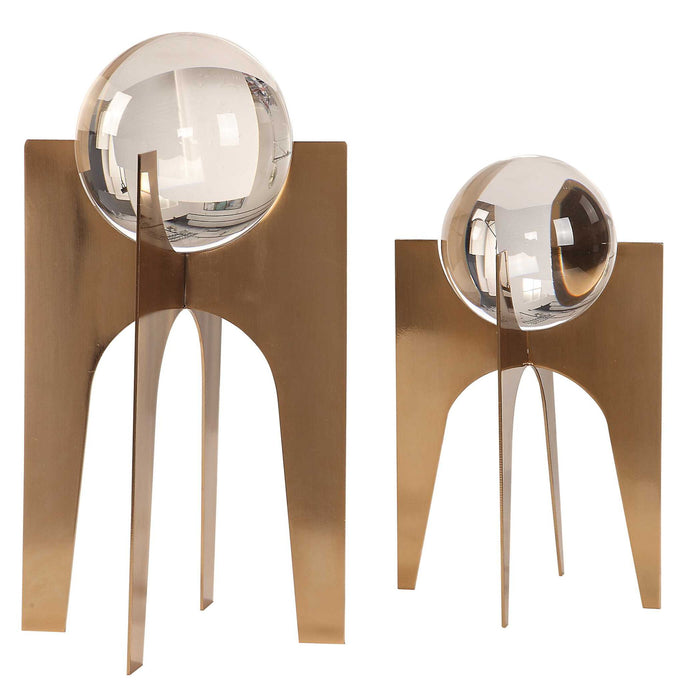 Ellianna - Crystal Spheres (Set of 2) - Gold