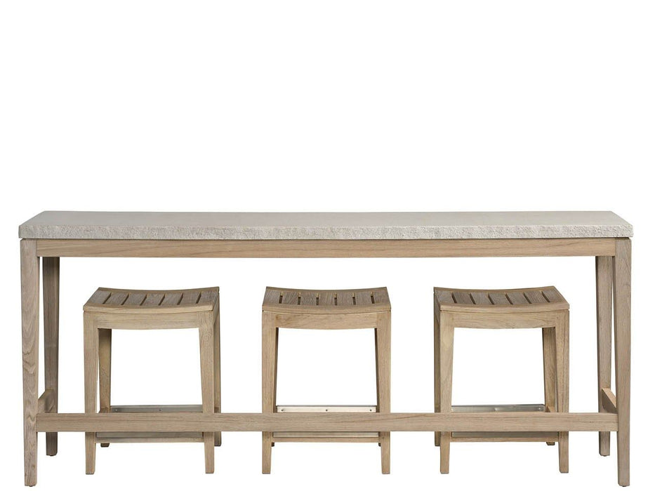 Coastal Living Outdoor - Saratoga Console With Stools - Light Brown