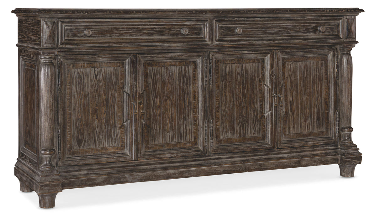 Traditions - 2-Drawers 2-Shelves Buffet - Dark Brown