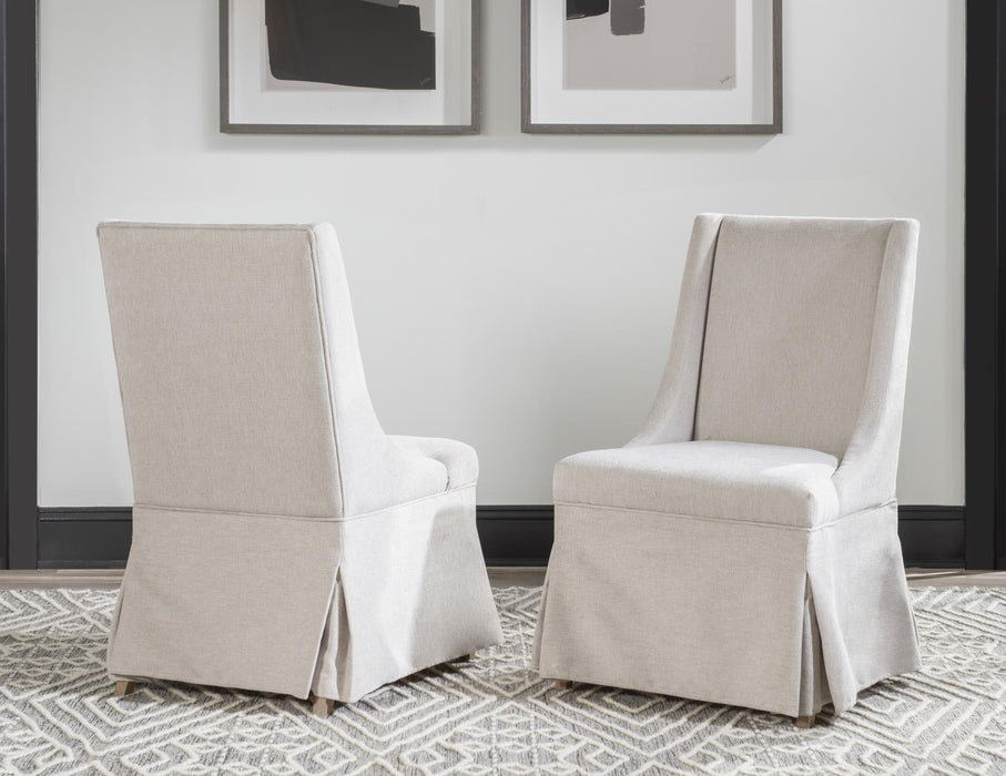 Torrance - Slip Covered Chair (Set of 2) - Aged Driftwood