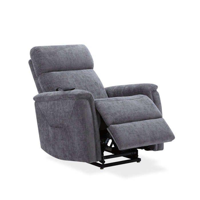 Luma - Petite Power Lift Recliner With Power Headrest, Lumbar, Heat & Massage - Dark Gray