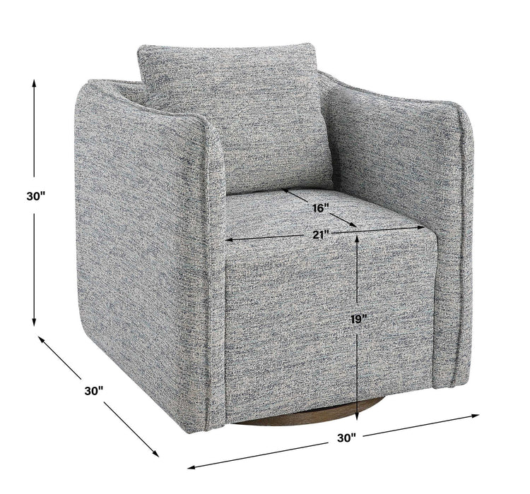 Corben - Swivel Chair - Pearl Silver