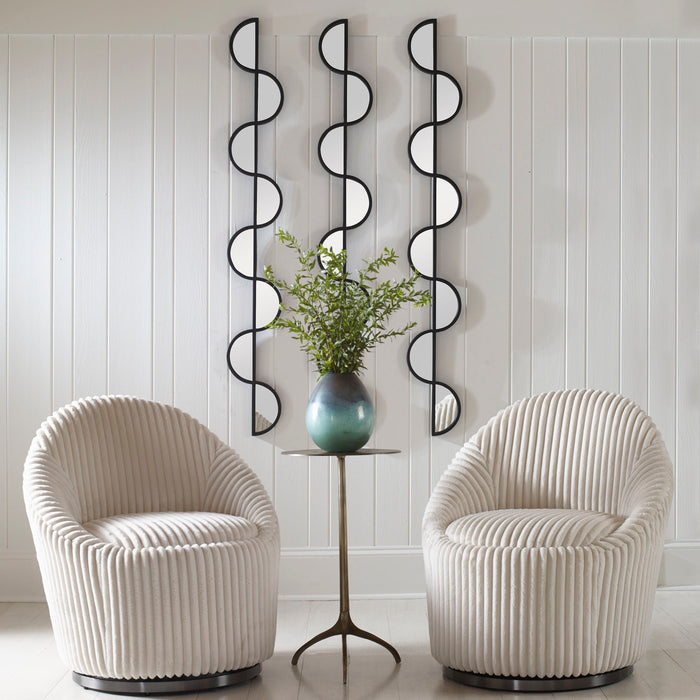 Wisp - Mirrored Iron Wall Decor (Set of 3) - Black