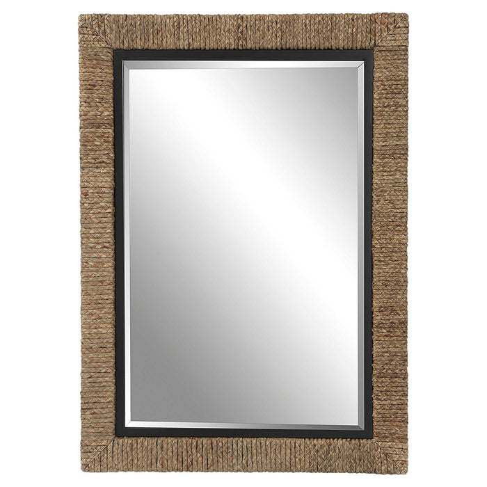 Island - Braided Straw Mirror - Light Brown