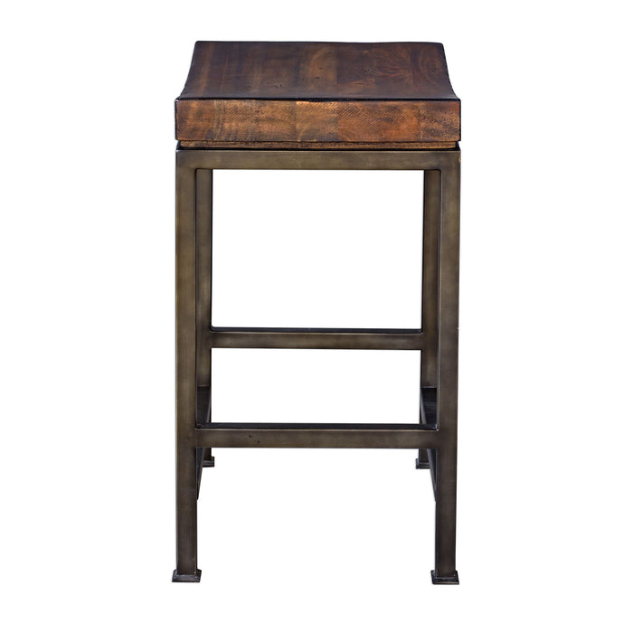 Beck - Wood Counter Stool - Dark Brown & Black