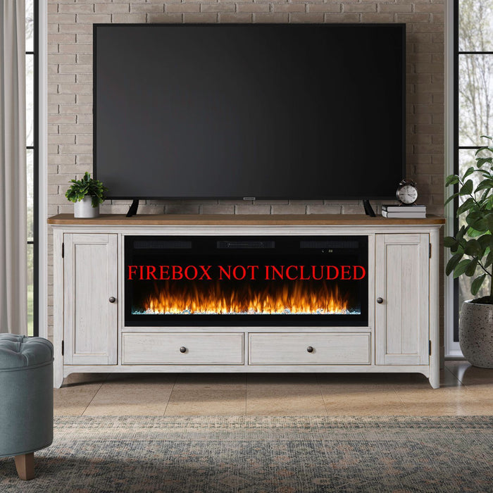 Fireplace TV Consoles - 80" Fireplace TV Console - Brown