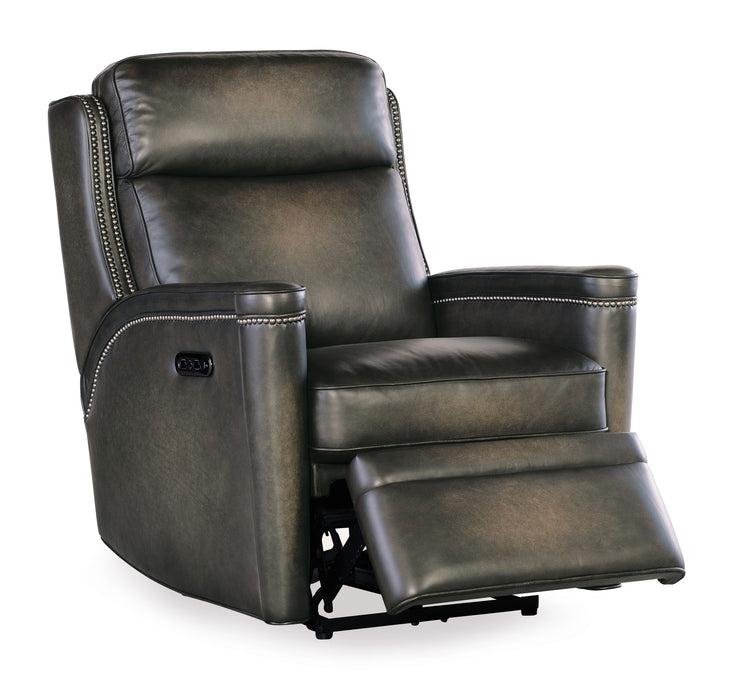 MS - Hamilton Power Recliner With Power Headrest - Dark Brown