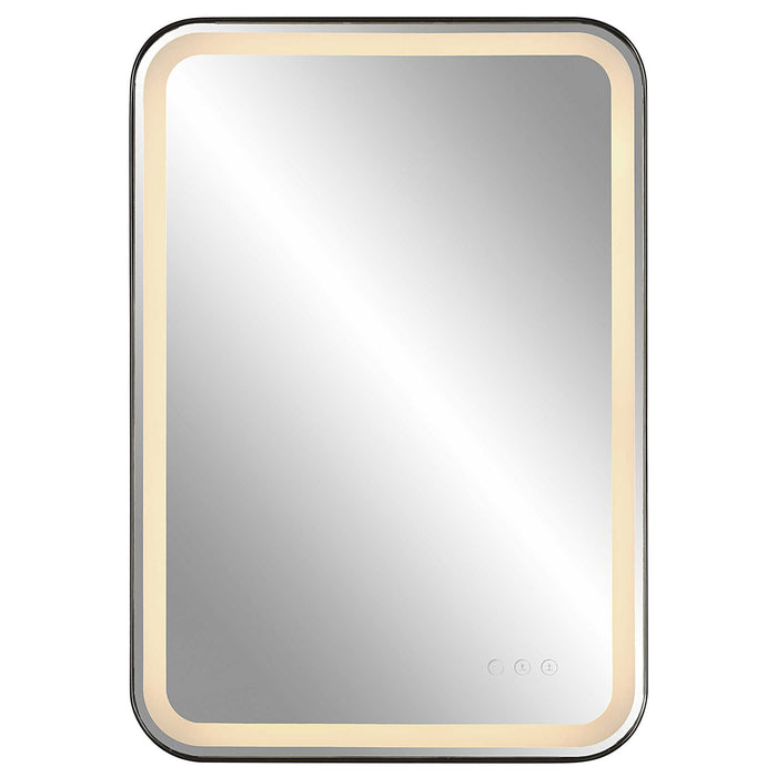 Crofton - Vanity Mirror - Black & Pearl Silver